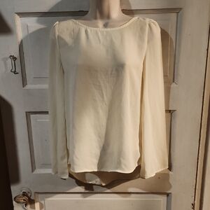 Tobi Long Sleeve Criss Cross Back Sheer Top XS